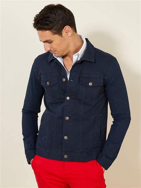 Giacca in twill Check (Blu notte) 